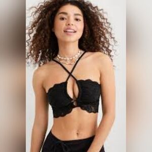 NWT Aerie Hibiscus Lace Halter Bralette Size XS